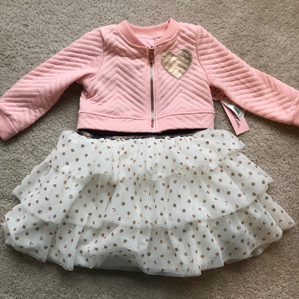 Little lass toddler dress with jacket set